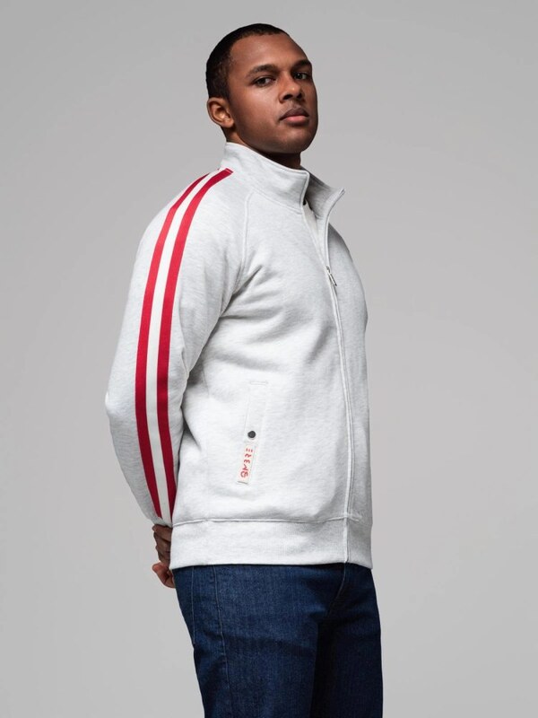 Ombre Clothing Zaujímavá šedá bomber mikina V1 SSZP-0219