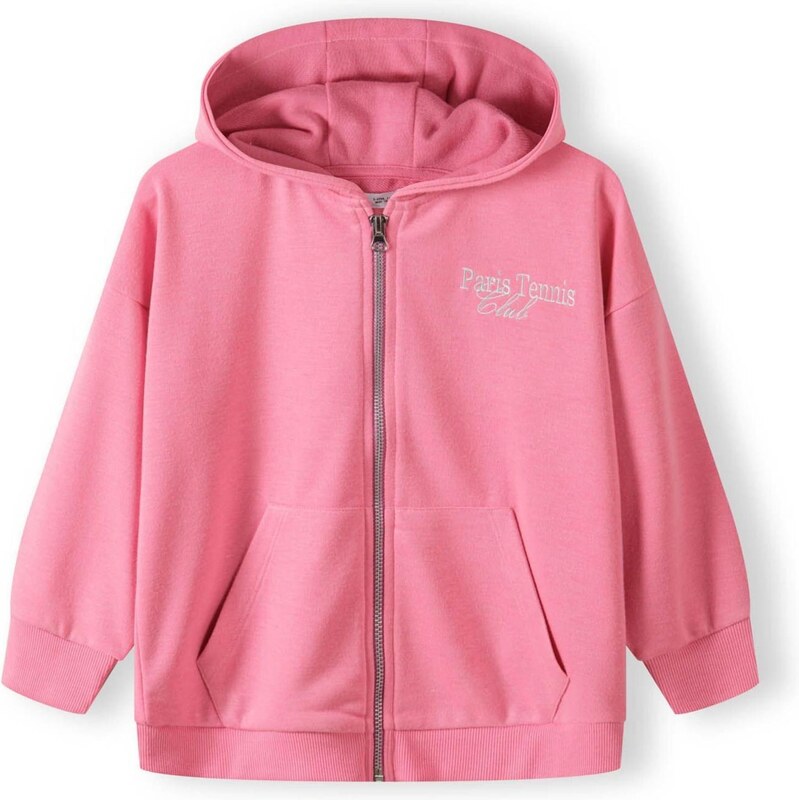 MINOTI Tepláková bunda svetloružová / biela