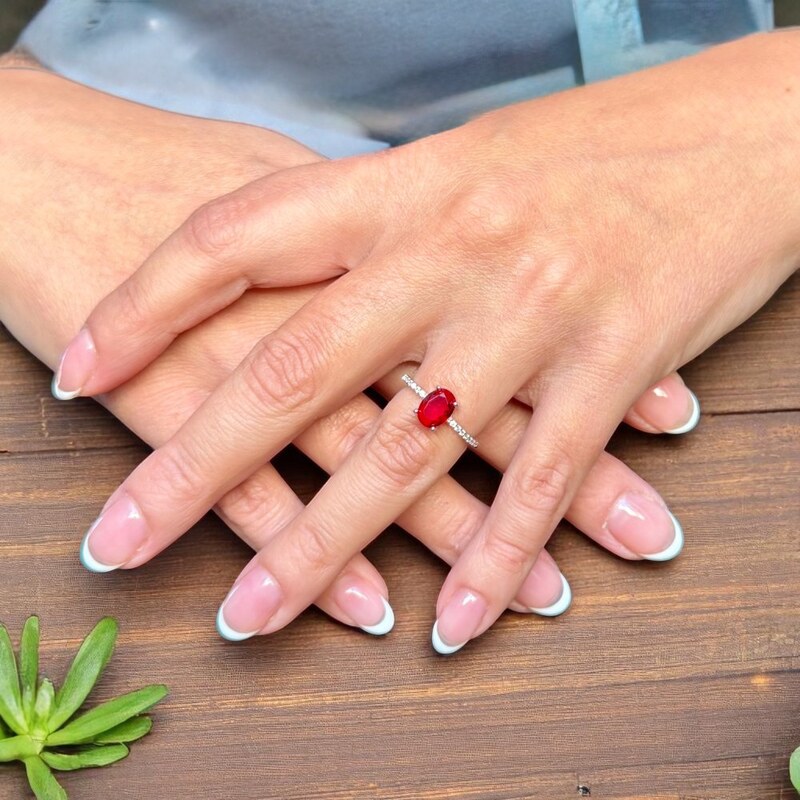 Strieborný prsteň Jasma ZELENÝ