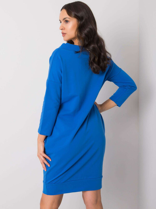 RELEVANCE Modré dámske mikinové šaty s vreckami RV-SK-4597-1.97-blue