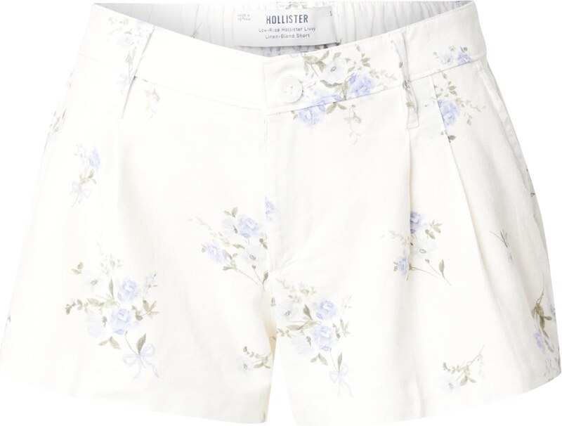 HOLLISTER Plisované nohavice modrá / svetlomodrá / zelená / biela