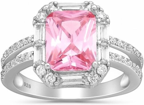 Strieborný prsteň Shahan RUŽOVÝ