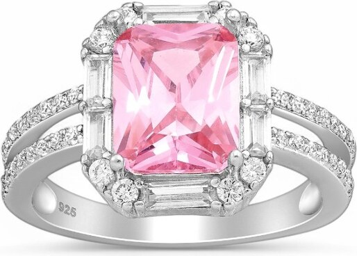 Strieborný prsteň Shahan RUŽOVÝ