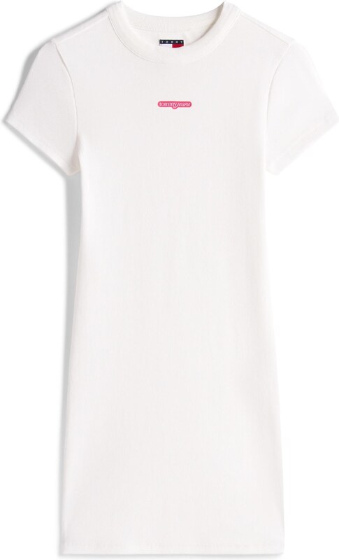 Tommy Jeans Šaty rosé / svetloružová / biela