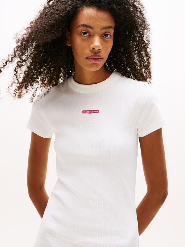 Tommy Jeans Šaty rosé / svetloružová / biela