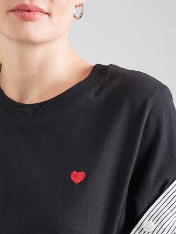 JDY Tričko 'JDYPISA' červená / čierna / biela