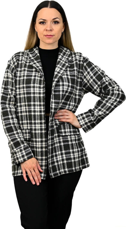 Karované sako s opaskom