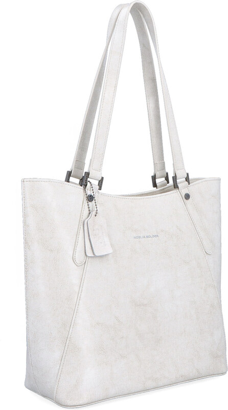 Kožená kabelka cez rameno Noelia Bolger biela NB 0094 OW