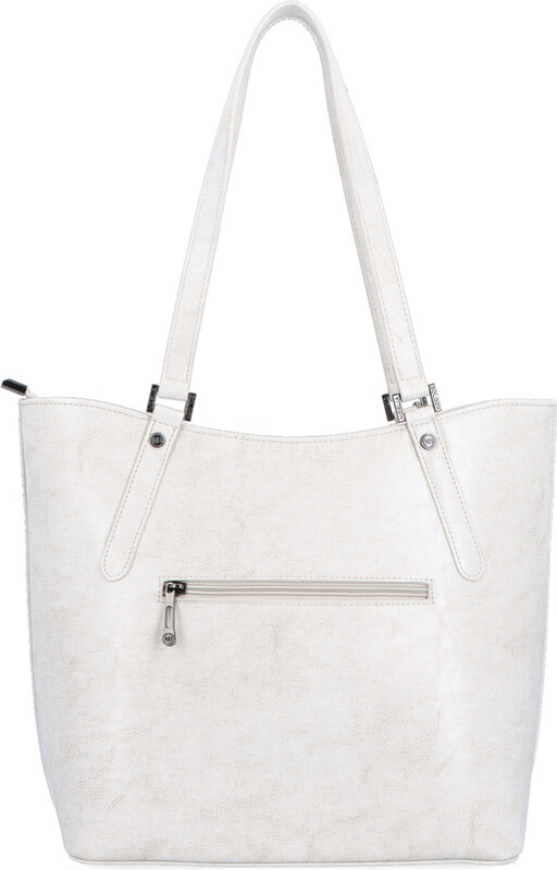 Kožená kabelka cez rameno Noelia Bolger biela NB 0094 OW