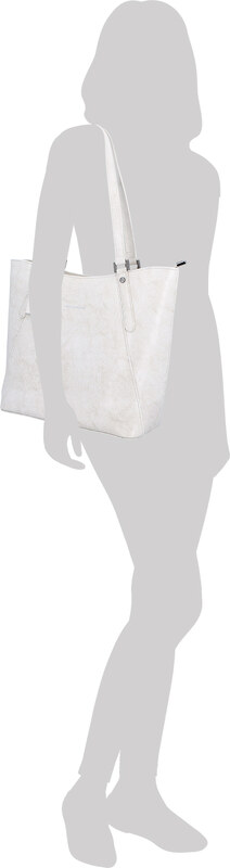 Kožená kabelka cez rameno Noelia Bolger biela NB 0094 OW