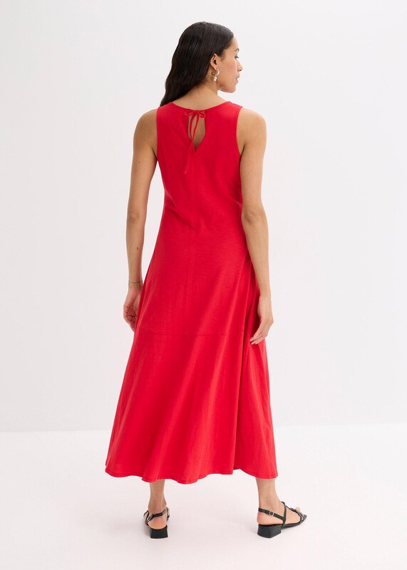 bonprix Šaty na ramienka z čistej bio bavlny, farba červená