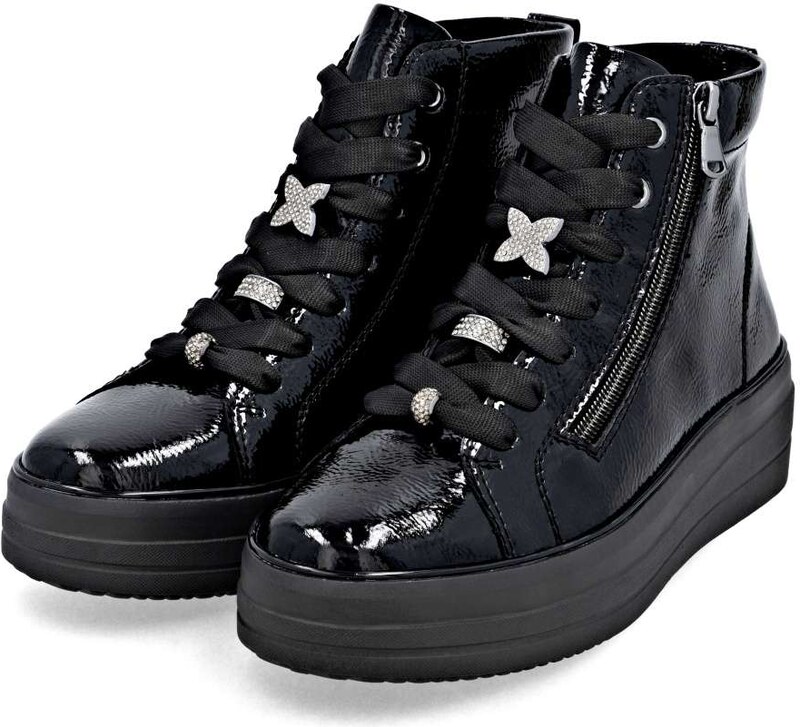 RIEKER Dámska členková obuv REMONTE D1C72-00 čierna W5