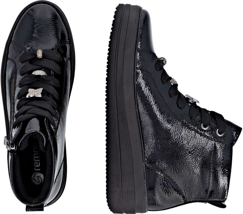 RIEKER Dámska členková obuv REMONTE D1C72-00 čierna W5