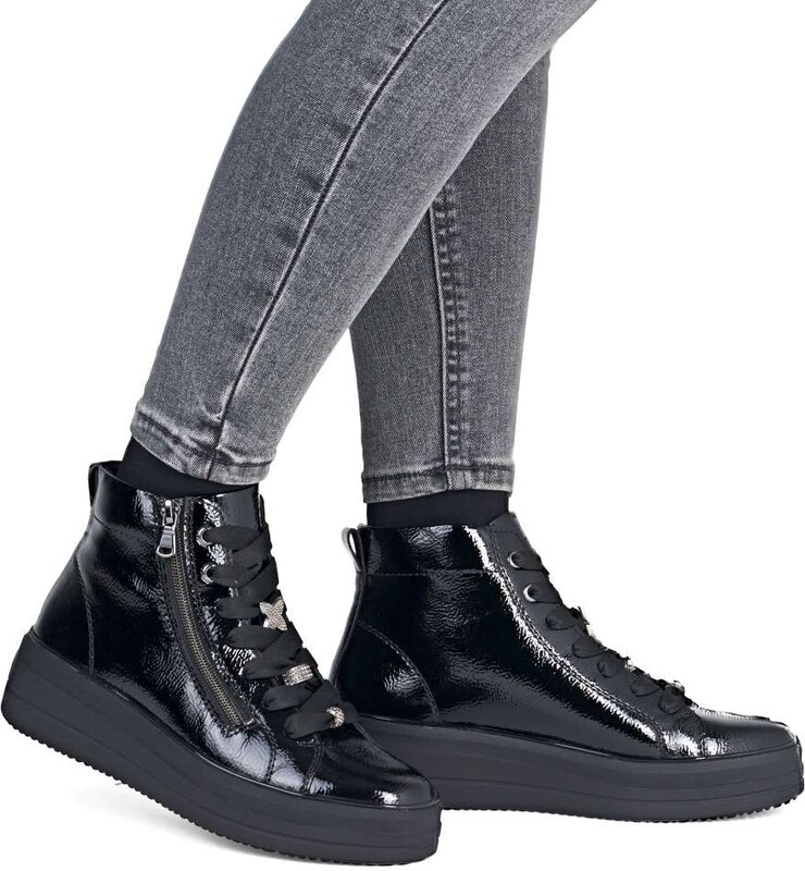 RIEKER Dámska členková obuv REMONTE D1C72-00 čierna W5