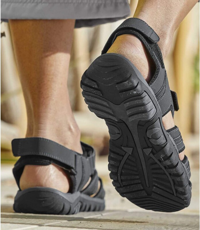 Sandále so zapínaním na suchý zips Atlas For Men Sivá