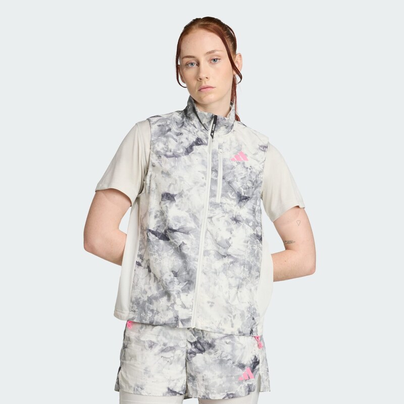 ADIDAS PERFORMANCE Športová vesta 'Own The Run' sivá / svetlosivá / ružová