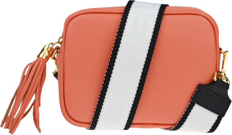 Ružová kožená talianska crossbody kabelka Bala Salmone s prídavným pruhom IV NovaKabelka.sk