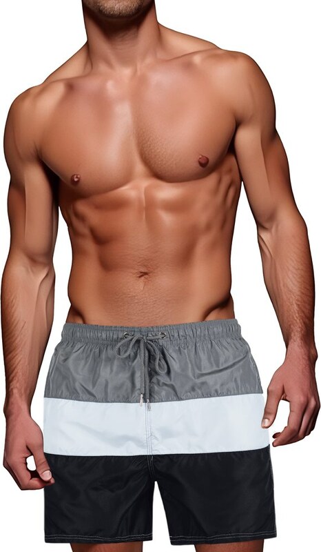 Dstreet Trojfarebné šedo-biele pánske plavky