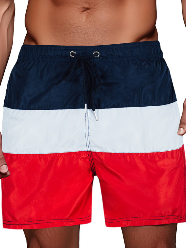 Pánske tmavomodré a sivé plavky Dstreet SX2516