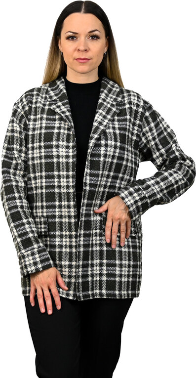 Karované sako s opaskom