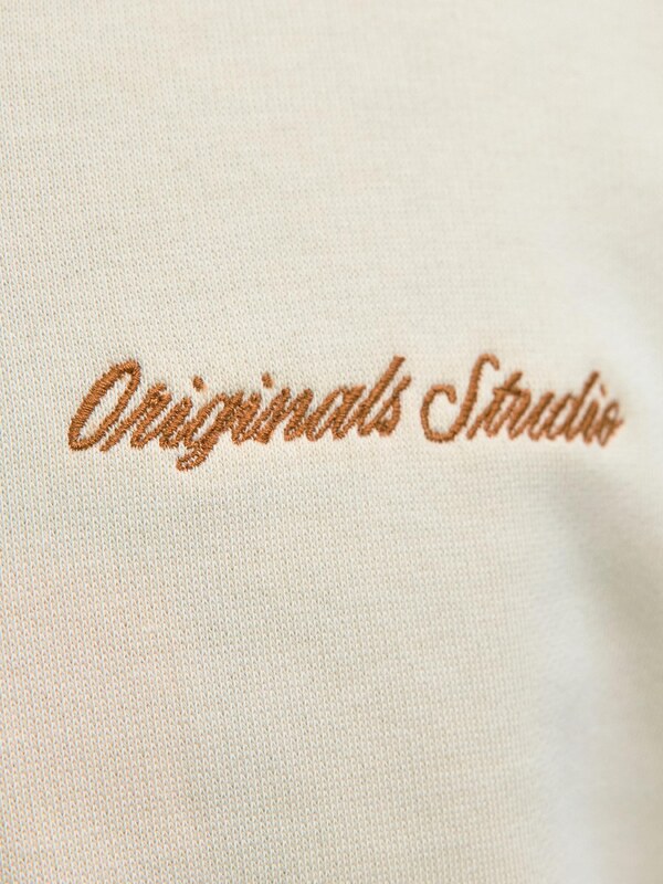 JACK & JONES Mikina 'JORNORREBRO' tmavooranžová / biela ako vlna