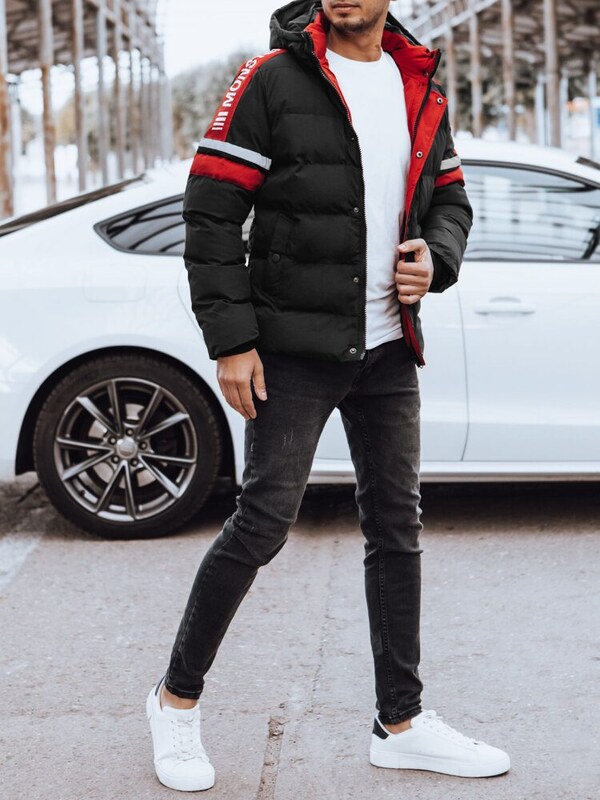 Dstreet Trendy čierna pánska bunda na zimu