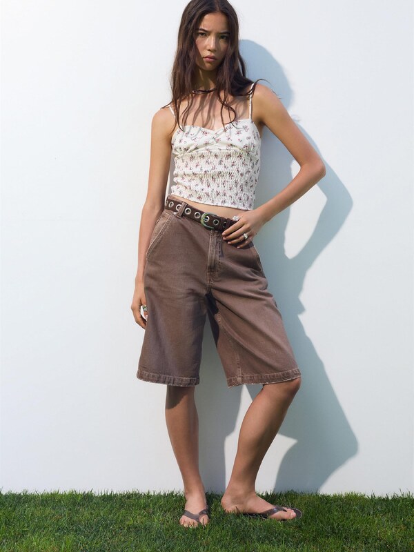 Pull&Bear Top mätová / ružová / staroružová / biela