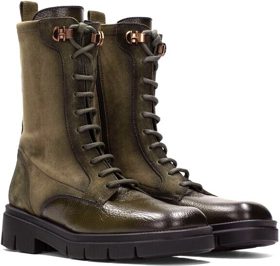 Luxusní kotníkové boty Hispanitas v army stylu Hispanitas HI254234 zelená