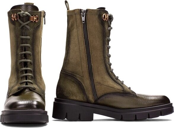 Luxusní kotníkové boty Hispanitas v army stylu Hispanitas HI254234 zelená