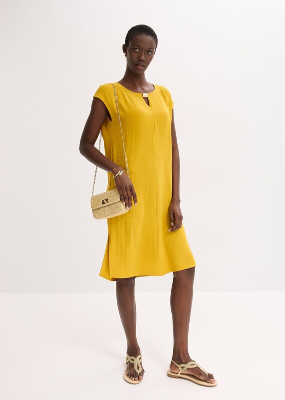 bonprix Šaty zo štruktúrovaného materiálu, farba žltá