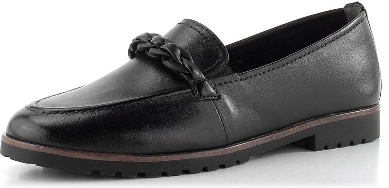 Tamaris mokasíny black leather 1-24200-42