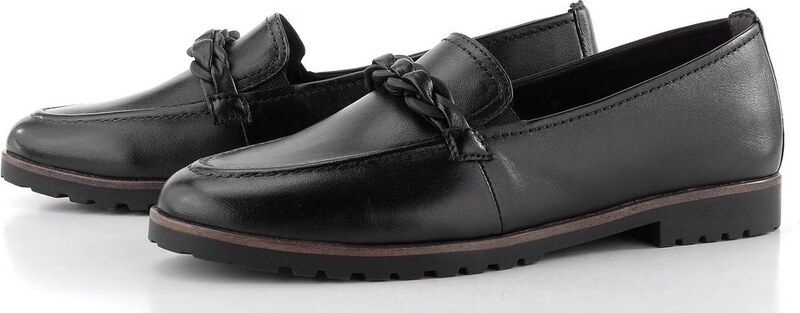 Tamaris mokasíny black leather 1-24200-42