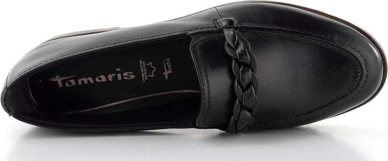 Tamaris mokasíny black leather 1-24200-42