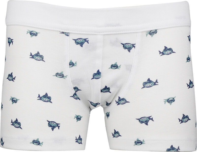Chlapčenské boxerky s nohavičkou | Pleas | 183762-192 | Biela, potlač žralok