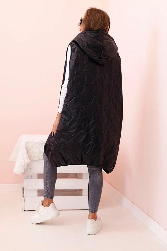 Kesi Dámske Plus veľkosť prešívaná vesta s kapucňou na zips Janina