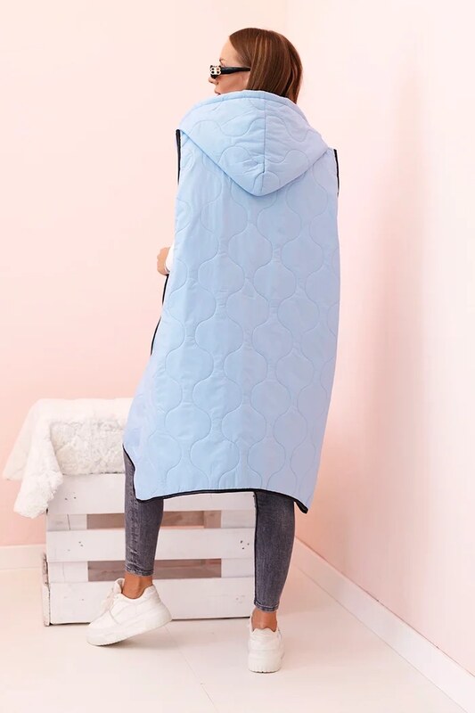 Kesi Dámske Plus veľkosť prešívaná vesta s kapucňou na zips Janina