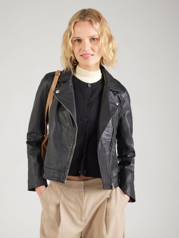 SELECTED Prechodná bunda 'Katie' čierna / strieborná