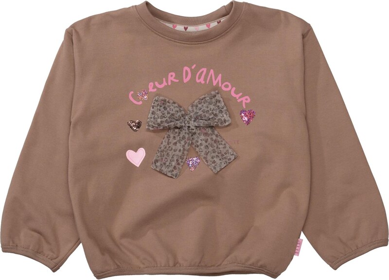 STACCATO Mikina brokátová / tmavohnedá / fialová / svetloružová