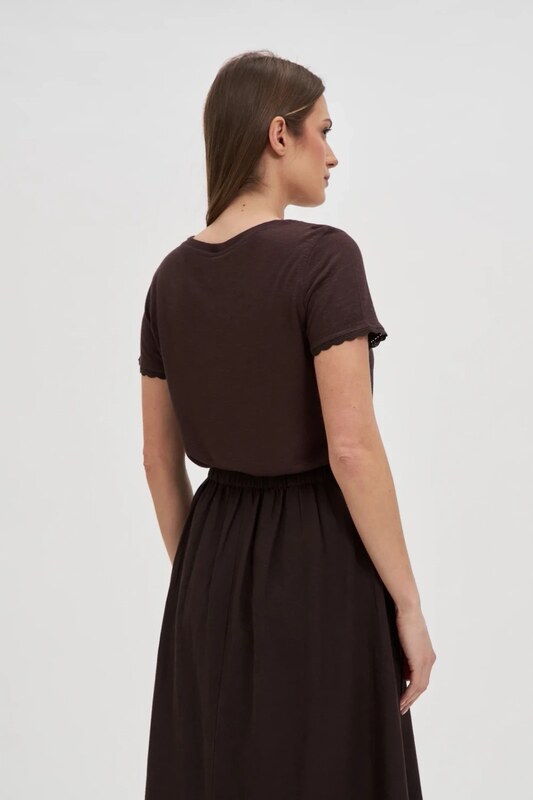 Marisse Brown Short-Sleeved Blouse