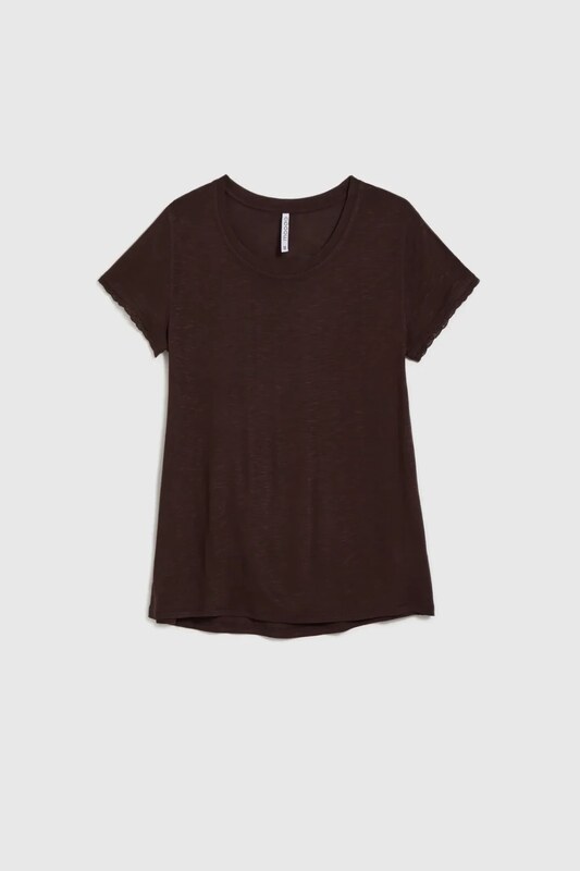 Marisse Brown Short-Sleeved Blouse