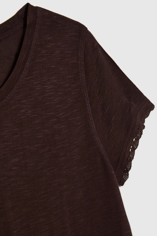 Marisse Brown Short-Sleeved Blouse