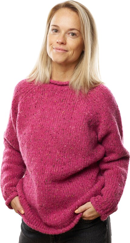 Vlnka Dámsky vlnený sveter pulóver ružová veľkosti oblečenia S