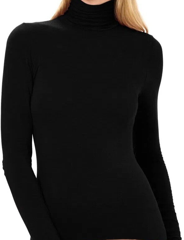 NOVODONIA, s.r.o. Dámsky rolák s dlhým rukávom modal s kašmírom čierna veľkosti oblečenia S/M