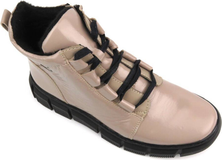 Kožené dámské kotníkové boty polské značky - HELIOS KOMFORT 523, béžová