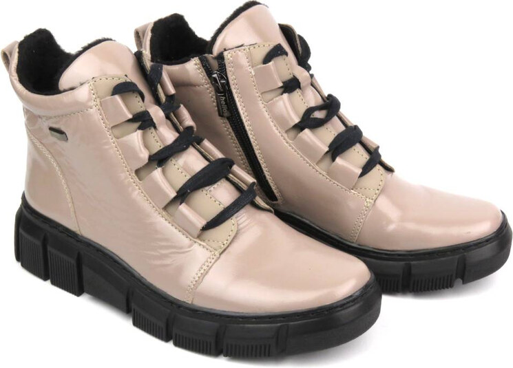 Kožené dámské kotníkové boty polské značky - HELIOS KOMFORT 523, béžová