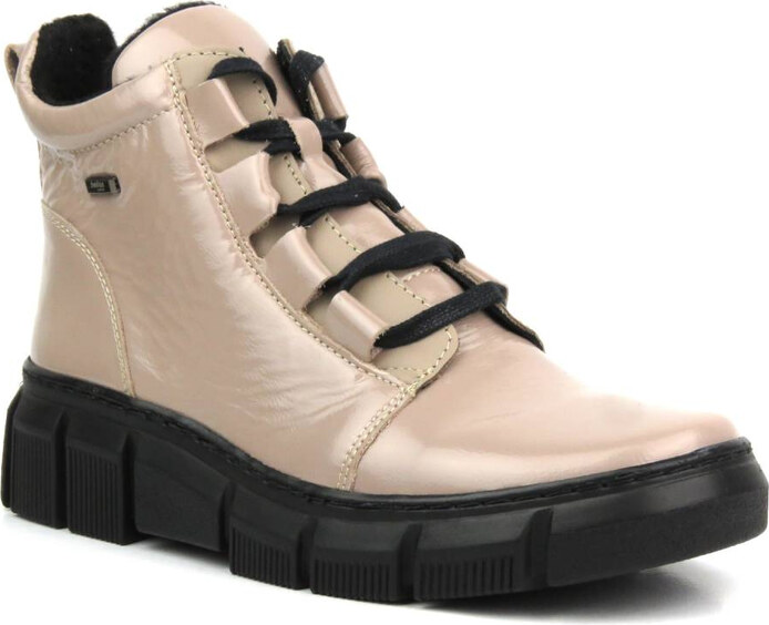 Kožené dámské kotníkové boty polské značky - HELIOS KOMFORT 523, béžová