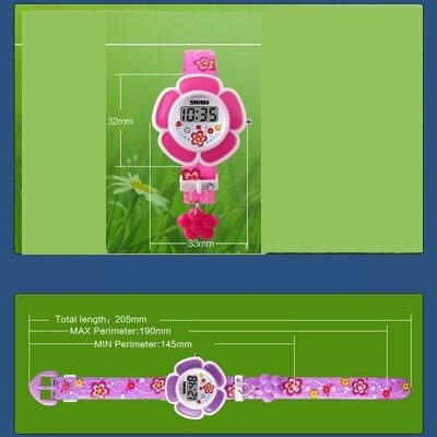 SKMEI 1144 digitálne dievčenské hodinky Flowers Fialové