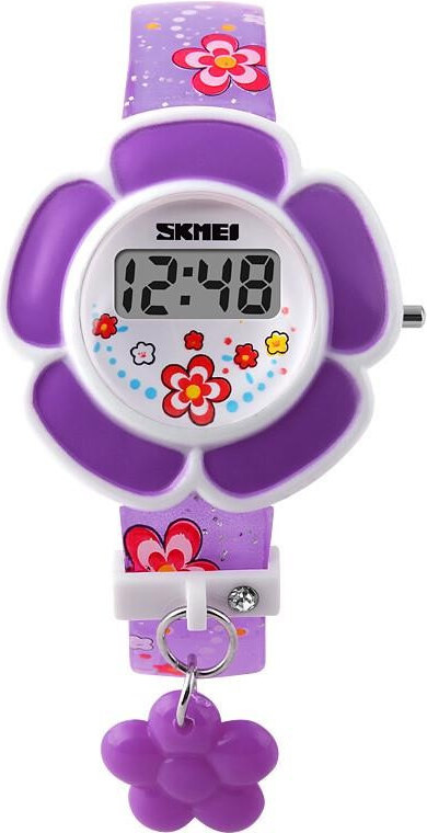 SKMEI 1144 digitálne dievčenské hodinky Flowers Fialové