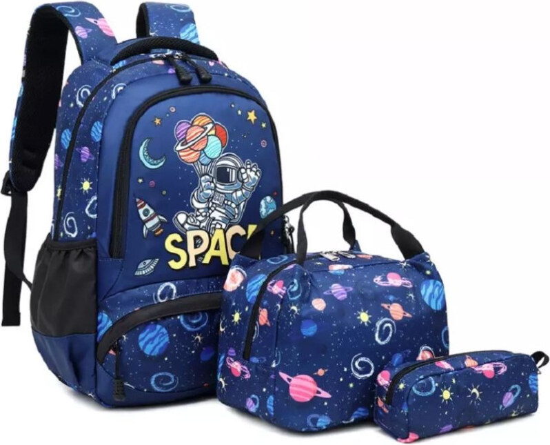 Meisohua Meiso chlapčenský školský batoh set 3v1 Kozmo Space 16L