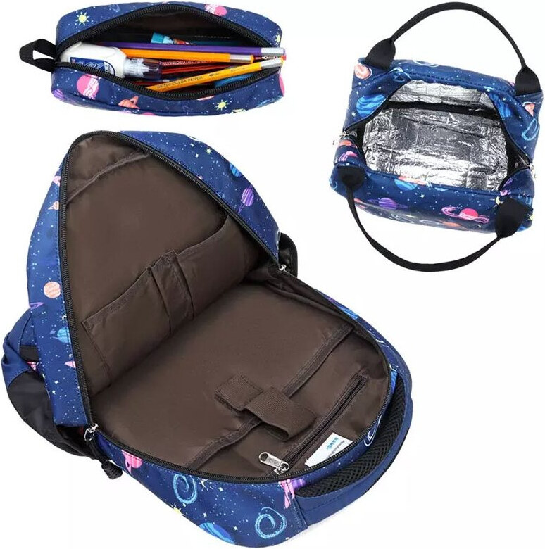 Meisohua Meiso chlapčenský školský batoh set 3v1 Kozmo Space 16L